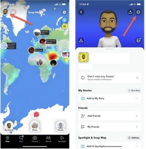 Open the Snapchat app and tap your "bitmoji"