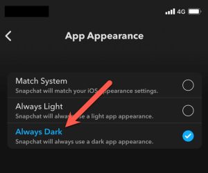 Select the "Always Dark" option