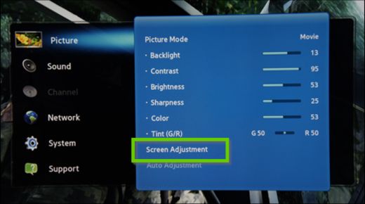 Adjust Your TV Screen Size Settings