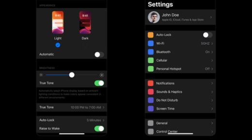 enable dark mode on ios