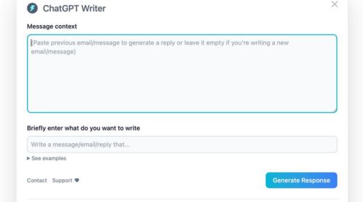 ChatGPT Writer chrome extension