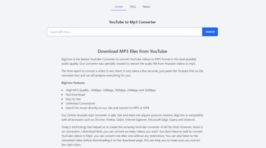 Bigconv YouTube To MP3 Converter