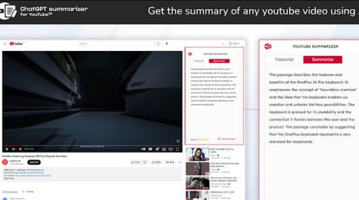 YouTube Summary with ChatGPT chrome extension