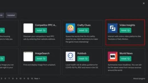 Video Insights plugin ChatGPT