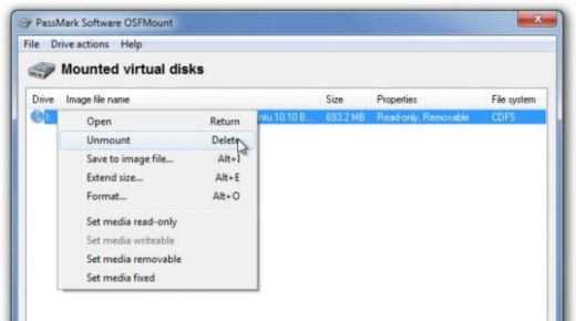 OSFMount ISO Mounter for Windows