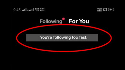 tiktok you're following too fast